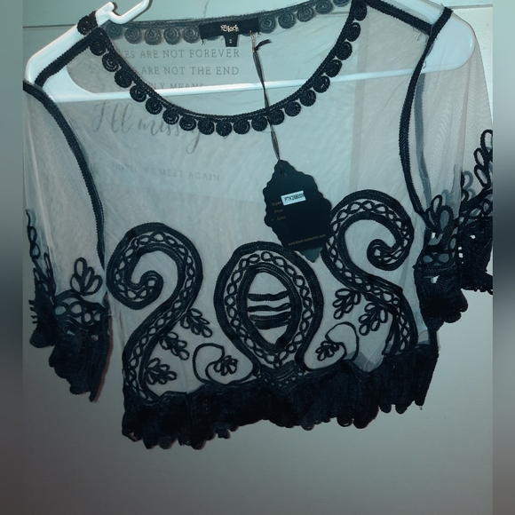 black sheer mesh crop topπ€ - Picture 7 of 8